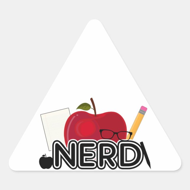 Nerd - Logo Dreieckiger Aufkleber (Vorderseite)