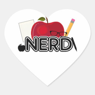 Nerd - Logo Herz-Aufkleber