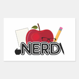 Nerd - Logo Rechteckiger Aufkleber