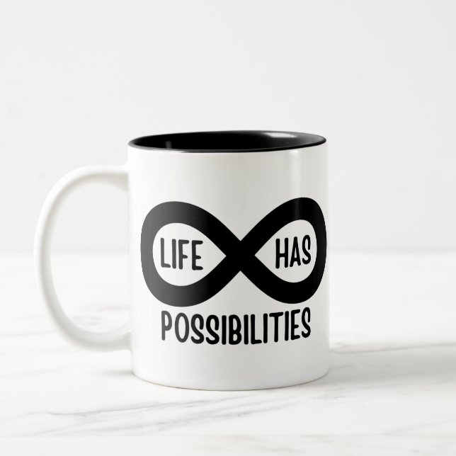 Nerd Mathematik Life hat Möglichkeiten Zweifarbige Tasse (Links)