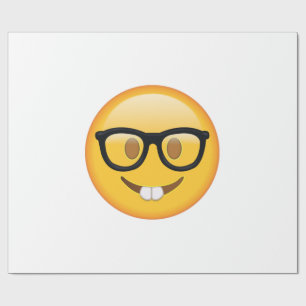 Nerd mit Brille - Emoji Geschenkpapier