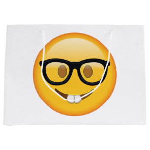 Nerd mit Brille - Emoji Große Geschenktüte