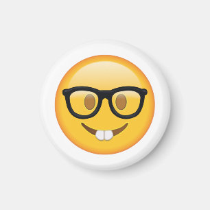 Nerd mit Brille - Emoji Magnet