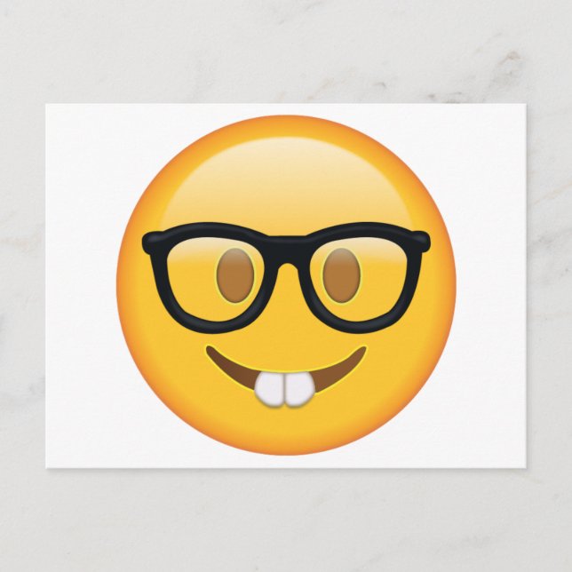 Nerd mit Brille - Emoji Postkarte (Vorderseite)