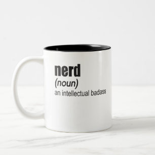 Nerd (Noun) ein intellektueller Badass Zweifarbige Tasse
