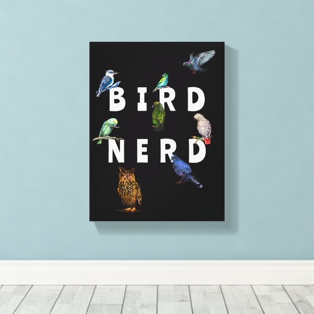 NERD, Papageien, Eule, Tauben, Kookaburra Leinwanddruck (Insitu (Holzboden))