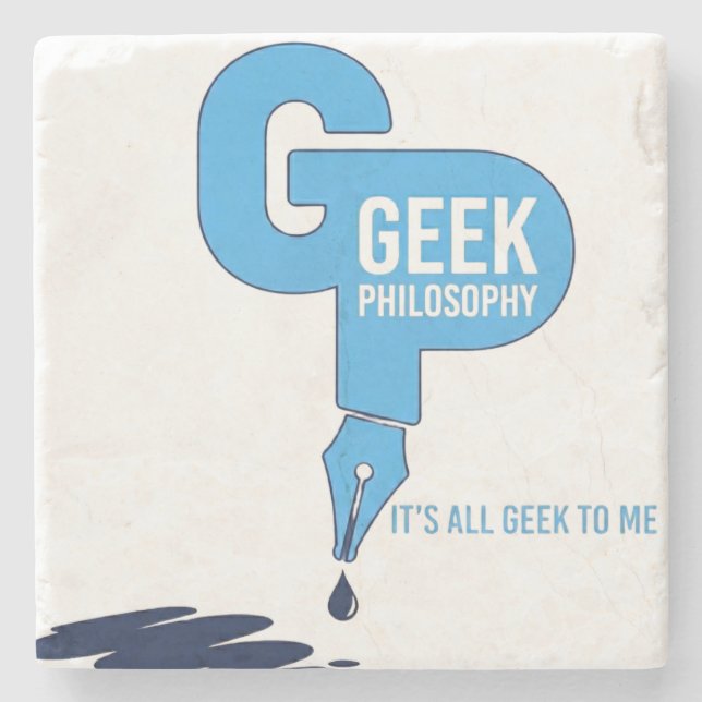 Nerd-Philosophie-Schnapsglas Steinuntersetzer (Vorderseite)