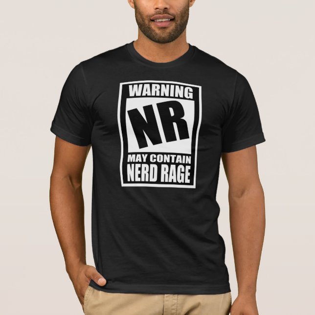 Nerd-Raserei-warnender Aufkleber T-Shirt (Vorderseite)