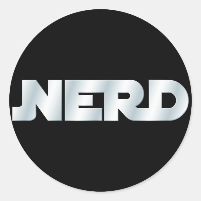Nerd Runder Aufkleber (Vorderseite)