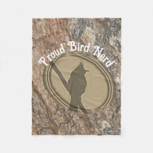 Nerd-Silhouette des Straußen Vogels Rustikale brau Fleecedecke