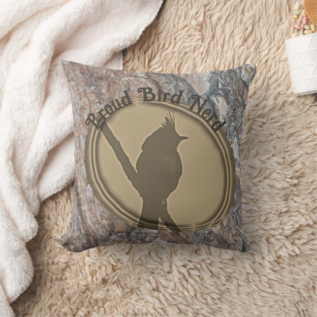 Nerd-Silhouette Proud Bird Rustikaler Abstrakter W Kissen (Decke)
