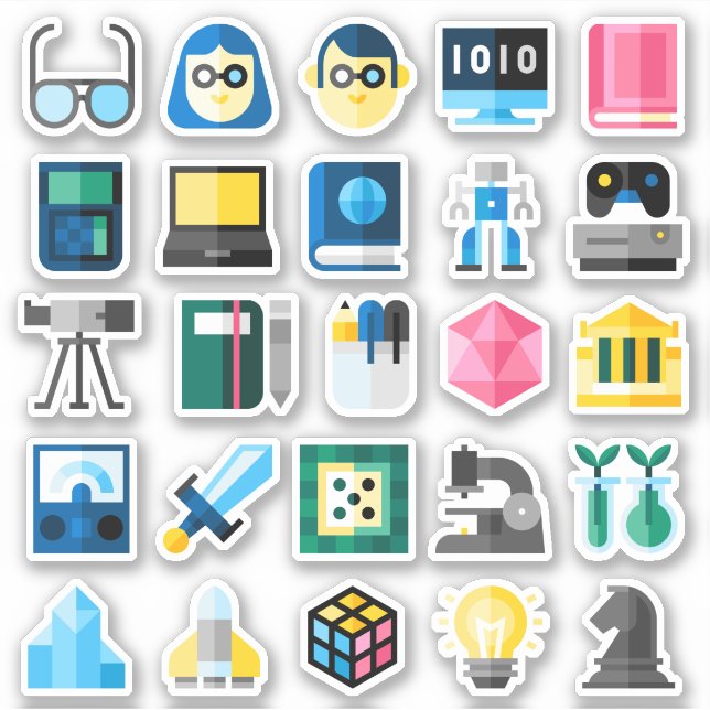 Nerd STEM Science Assorted Sticker Pack (Vorderseite)