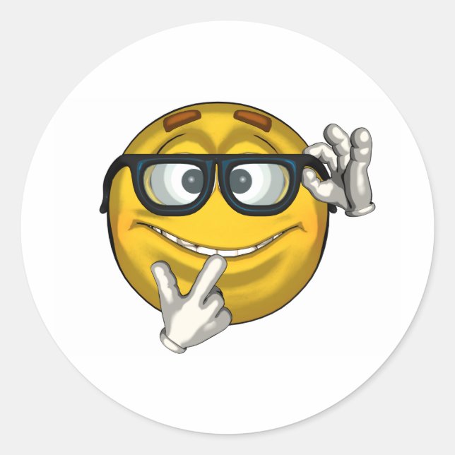 Nerd - Toon Runder Aufkleber (Vorderseite)