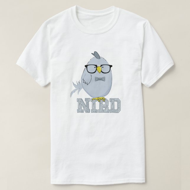 Nerd Vogel Cute Teal Vogel mit Brille  T-Shirt (Design vorne)