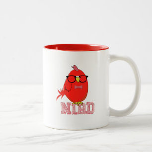 Nerd-Vogel Hübscher roter Vogel mit Brille Zweifarbige Tasse
