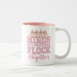 Nerd-Vogel Lustige Nirds mit gleichen Federn flieg Zweifarbige Tasse