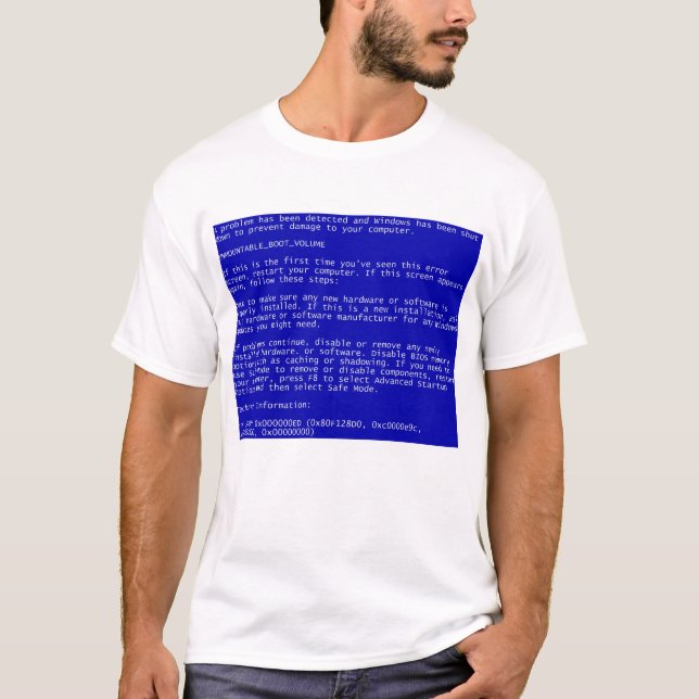 Nerd Windows Bluescreen des Todesfehlers (EN) T-Shirt (Vorderseite)