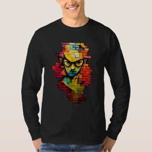 Nerdcore-Graffiti-Geeksta-Rap-Nerd auf das gemalt T-Shirt