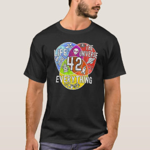 Nerdige Bedeutung des Lebens 42 Venn-Diagramm Math T-Shirt