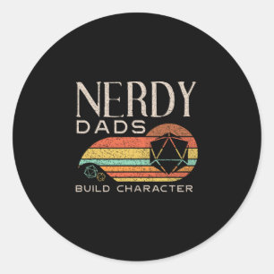 Nerdige Väter bauen Charakter Funny Rpg Gaming D20 Runder Aufkleber