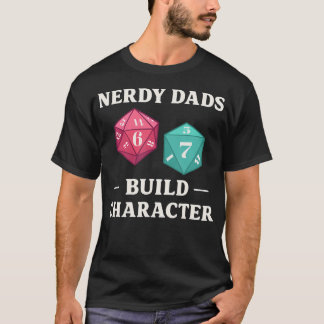 Nerdige Väter Bauen Charakter Rpg Gaming D20 T-Shirt