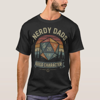 Nerdige Väter Bauen Charakter Rpg Gaming Vater Tag T-Shirt