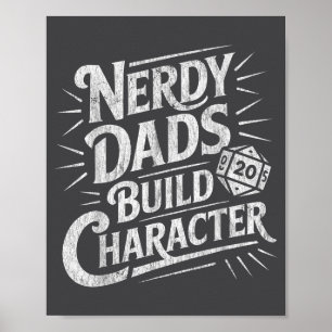 Nerdige Väter bauen Charakter Vater Humor Poster