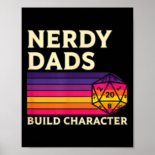 Nerdige Väter bilden Charakter, Retro-Tabletop-RPG Poster