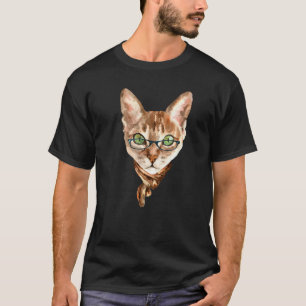Nerdkatze mit Brille T-Shirt