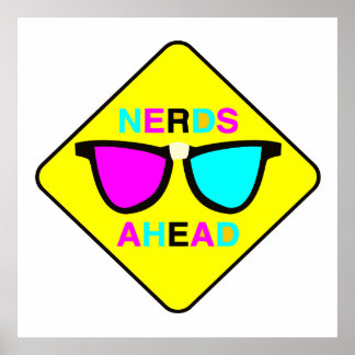 Nerds der Nerd-Zone vor CMYK-Geek Poster
