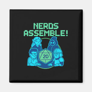 Nerds Emblem Brettspiel Würfel Pixel Gamer Design  Magnet