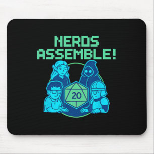 Nerds Emblem Brettspiel Würfel Pixel Gamer Design  Mousepad