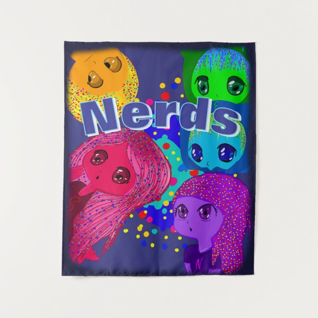 Nerds-Teppich Wandteppich (Vorderseite)
