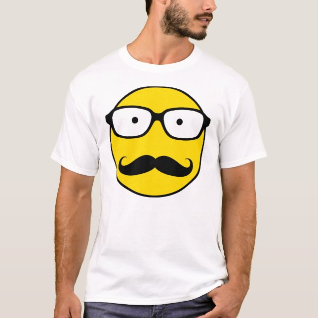 NerdSmiley Schnurrbart T-Shirt (Vorderseite)