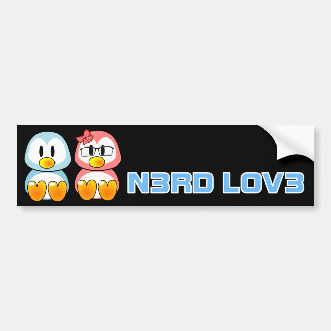 NerdValentine: ComputerGeek Leet sprechen Liebe Autoaufkleber (Vorne)