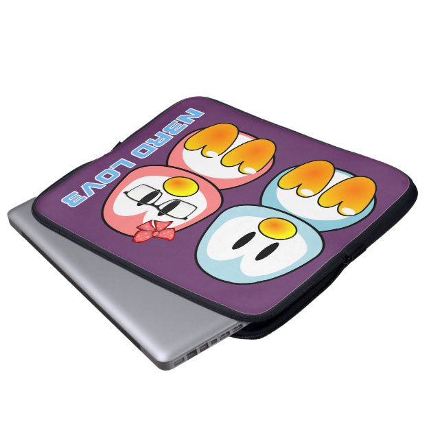 NerdValentine: ComputerGeek Leet sprechen Liebe Laptopschutzhülle (Vorne Knopf)