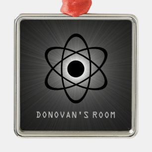 Nerdy Atomic Door Hanger Ornament, grau Ornament Aus Metall