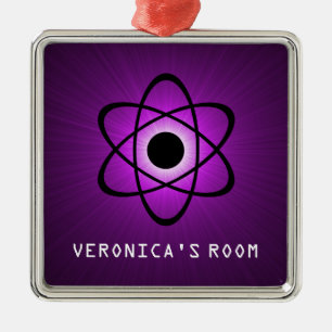 Nerdy Atomic Door Hanger Ornament, Lila Ornament Aus Metall