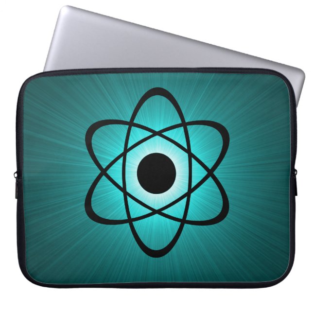 Nerdy Atomic Electronics Sleeve, Aquamarin Laptopschutzhülle (Vorderseite)