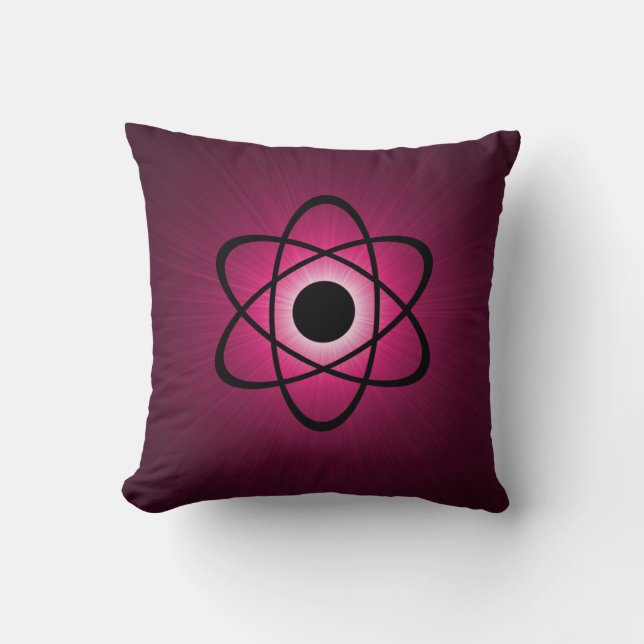 Nerdy Atomic Kissen, rosa Kissen (Vorderseite)