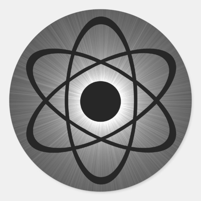 Nerdy Atomic Stickers, grau Runder Aufkleber (Vorderseite)