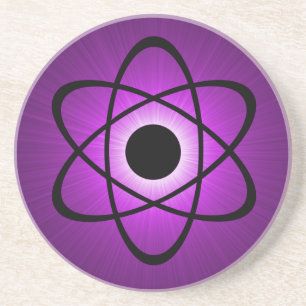 Nerdy Atomic Untersetzer, Lila Getränkeuntersetzer