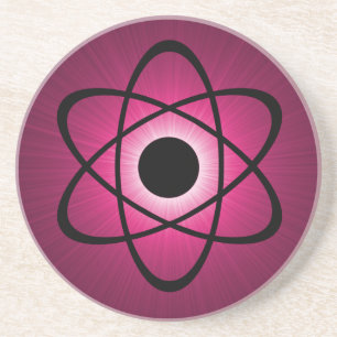 Nerdy Atomic Untersetzer, rosa Getränkeuntersetzer