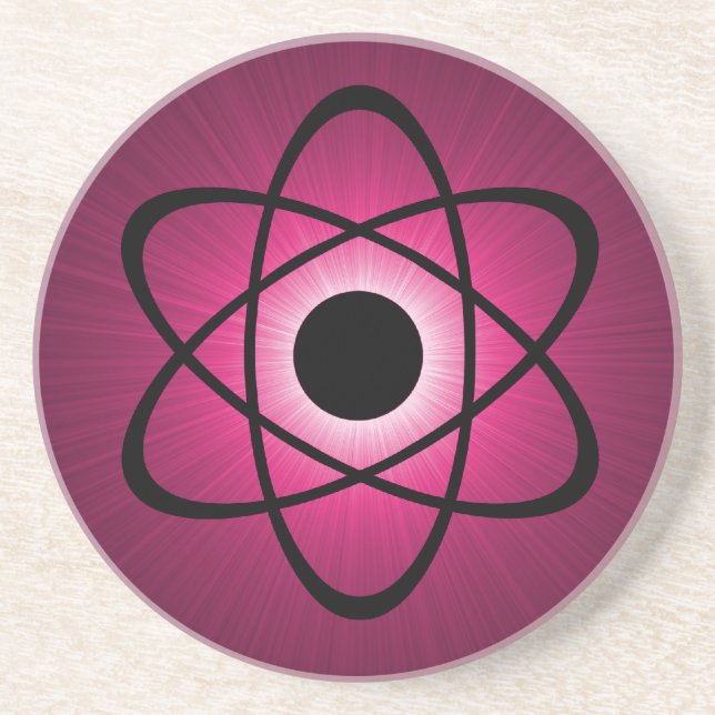 Nerdy Atomic Untersetzer, rosa Getränkeuntersetzer (Vorne)