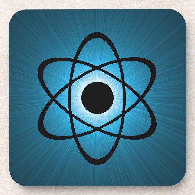 Nerdy Atomic Untersetzer Set, blau (Vorderseite)