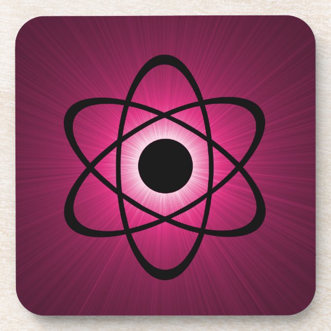 Nerdy Atomic Untersetzer Set, rosa (Vorderseite)