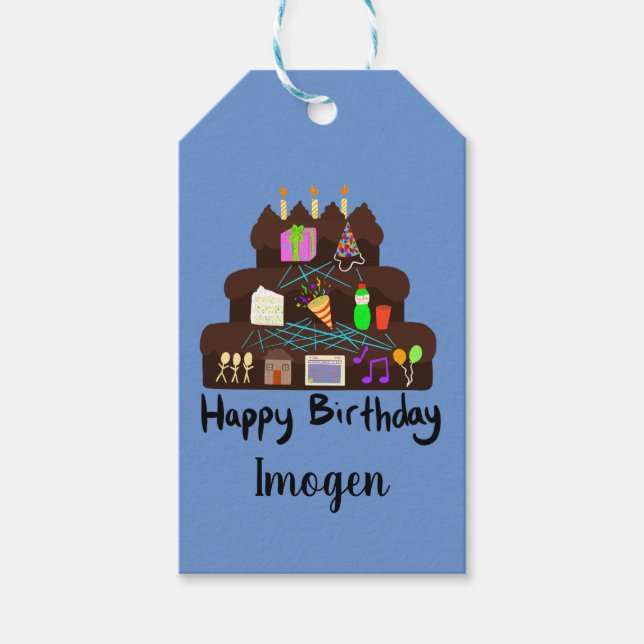 Nerdy Birthday Neural Network Geschenkanhänger (Vorderseite)