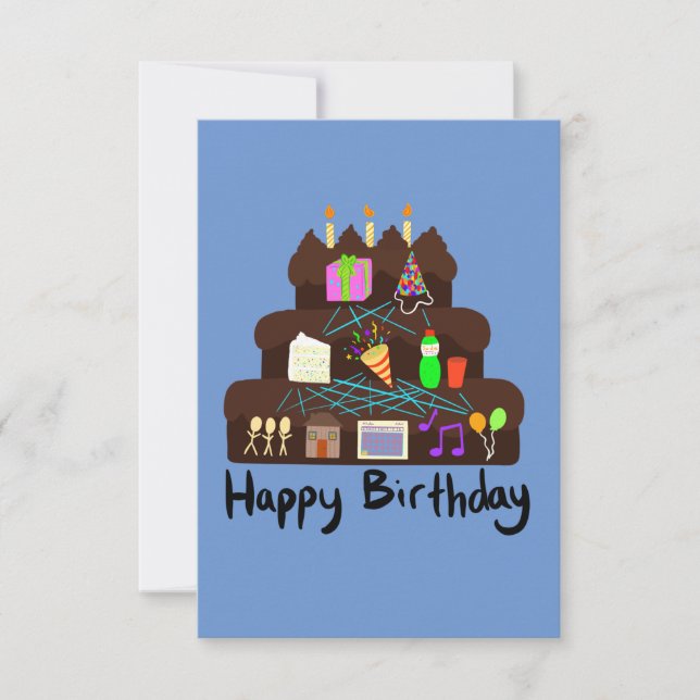 Nerdy Birthday Neural Network RSVP Karte (Vorderseite)