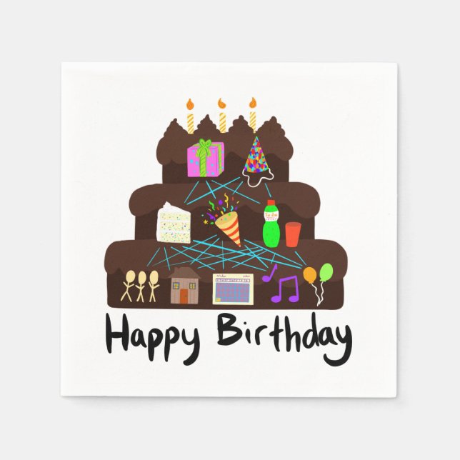 Nerdy Birthday Neural Network Serviette (Vorderseite)