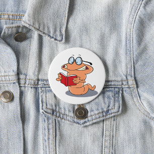 Nerdy Bookworm Lesen eines Buches Button